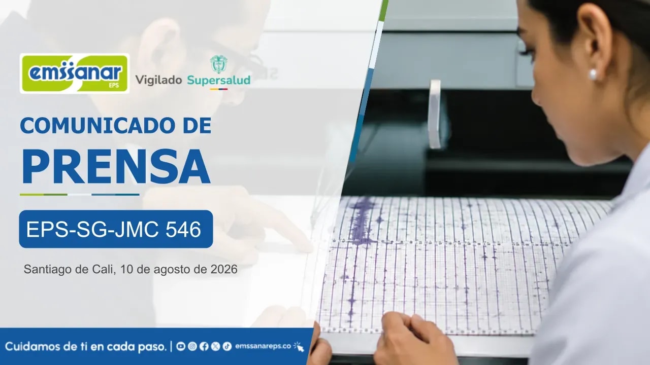 Emssanar EPS S.A.S. informa las medidas adoptadas para garantizar la continuidad de la atención ante el evento sísmico registrado el 10 de agosto de 2026