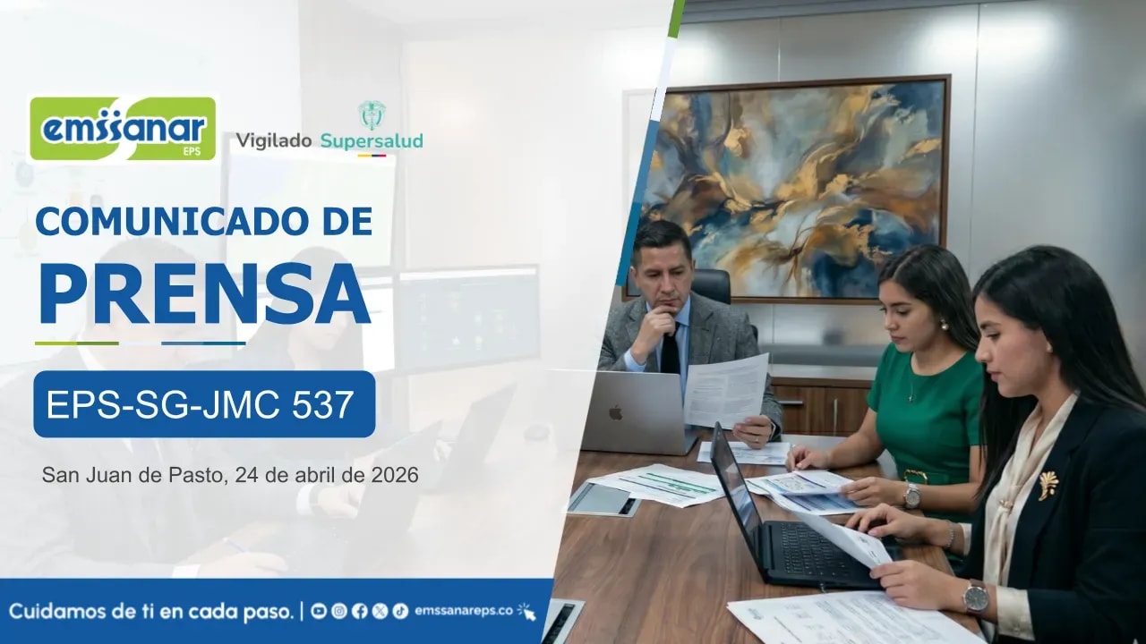 Emssanar EPS garantiza continuidad en la prestación de servicios ante contingencias