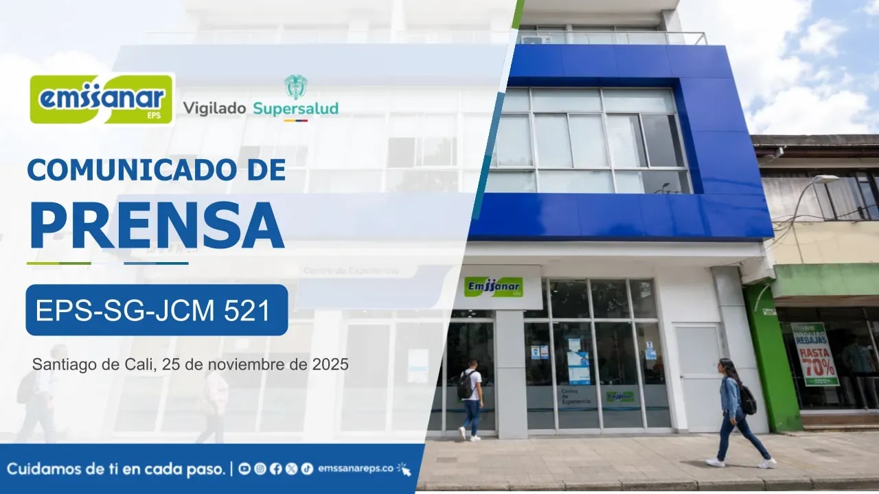 EMSSANAR EPS informa a la opinión pública que la atención domiciliaria a pacientes del grupo “Madres 24/7” de Cali se mantiene activa y garantizada