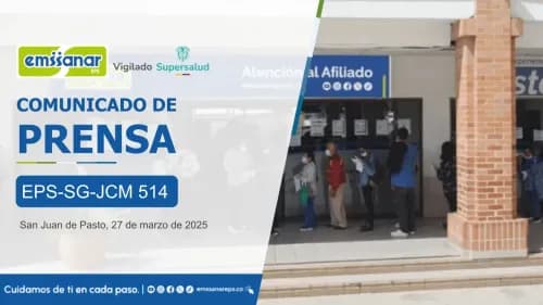 Emssanar EPS operará con normalidad los días 28 y 29 de mayo de 2025